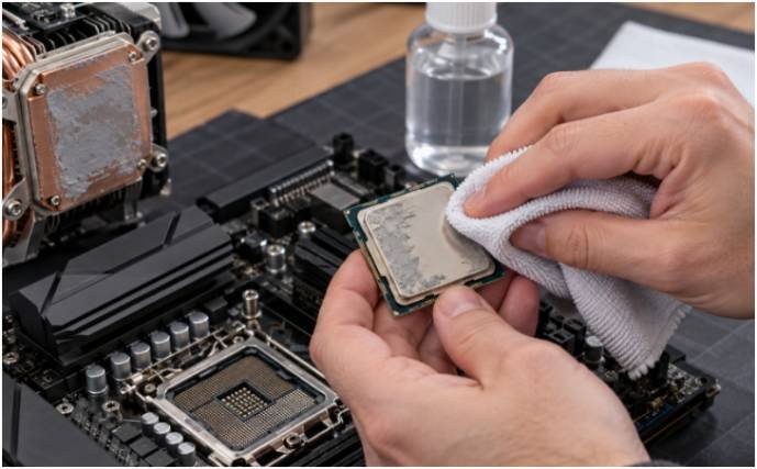 Prepare the CPU and cooler before applying paste